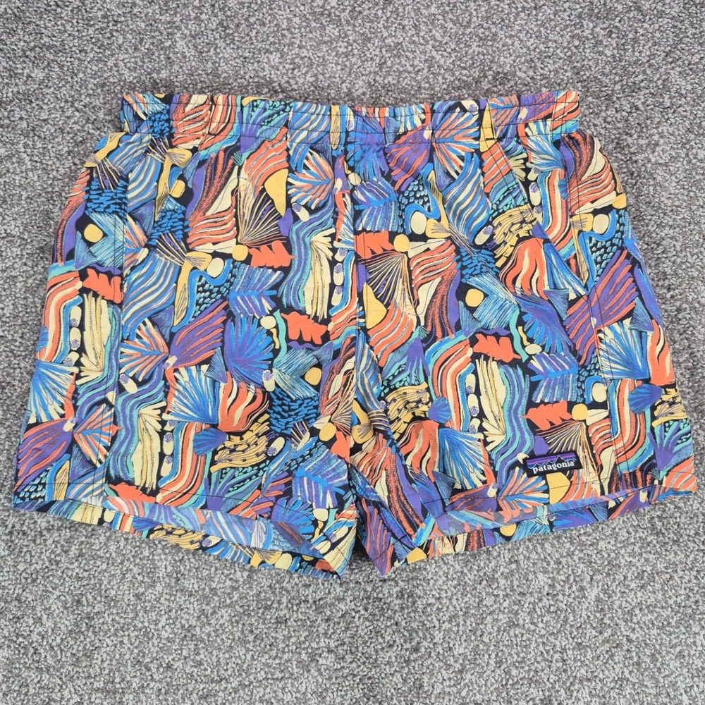 Patagonia Baggies 5" Shorts Womens Small Joy Pitch Blue Tropical Print Athletic